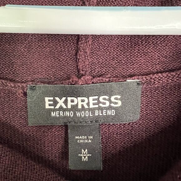 Elegant Men’s Pullover Express Size M Light  Fine Wool Burgundy Old Money Style - Picture 3 of 9